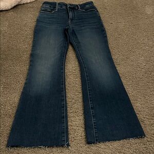 Good American Dark Blue Flare Jeans cut to length size 29